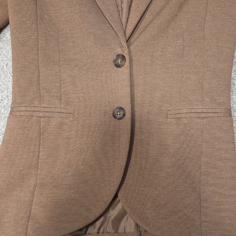 H&M | Stretch Knit Women's Tan Blazer - Picture 6 of 9